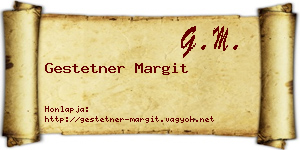 Gestetner Margit névjegykártya